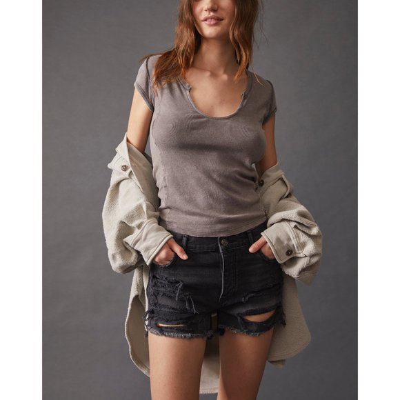 FREE PEOPLE Always Yours Tee / Blacksand - Picture 6 of 8